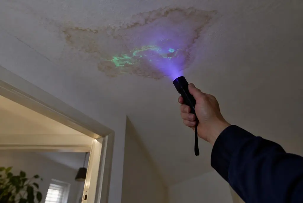 Lekdetectie Wormerveer – kleurstof controleren op het plafond met uv-licht