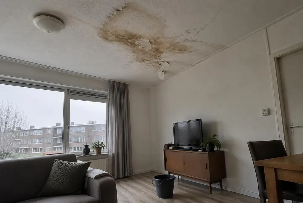 Lekdetectie Wormerveer – vochtplek op het plafond onder een badkamer